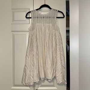 Free People Cream Lace Mini Dress